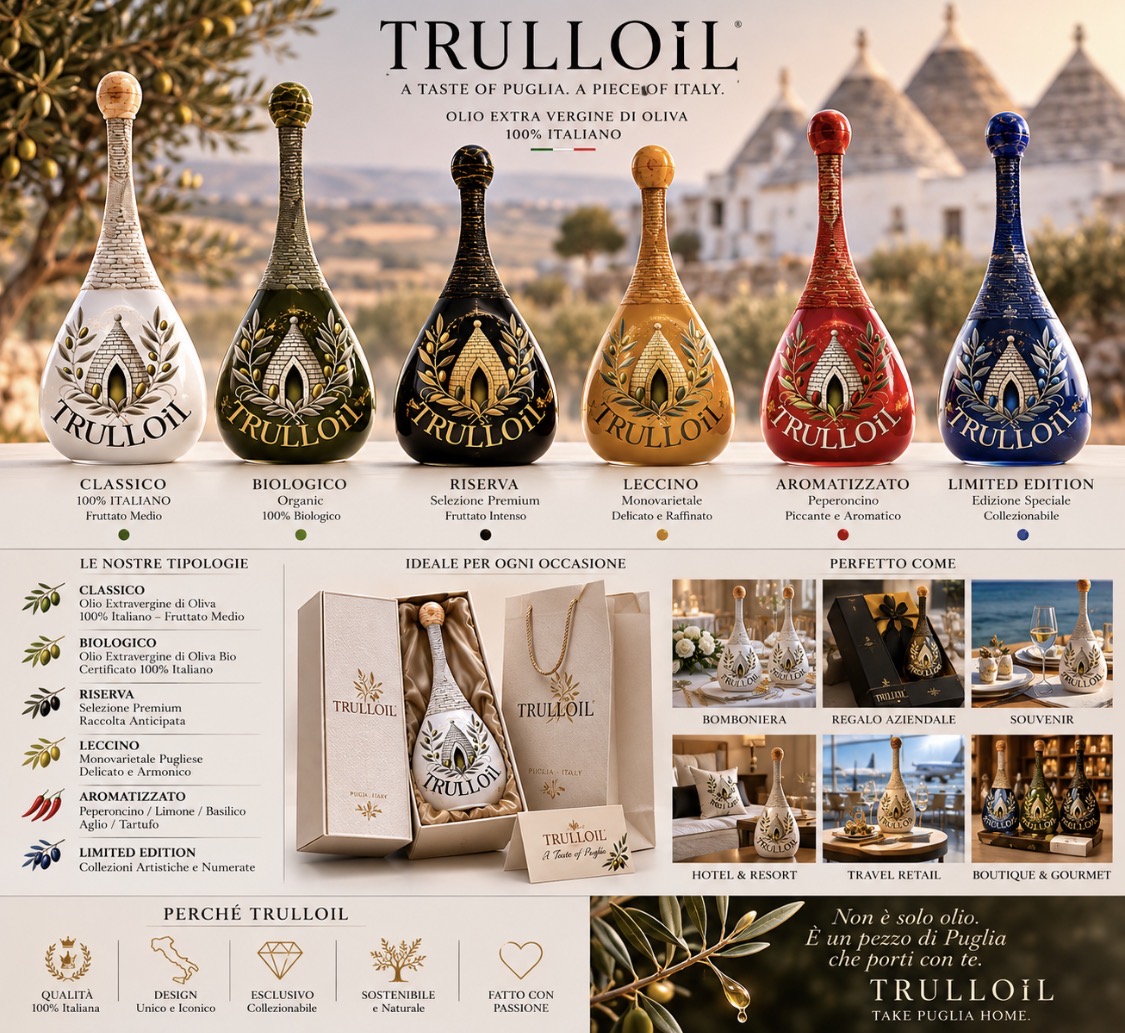 TRULLOIL gift box with matching bottle and bag